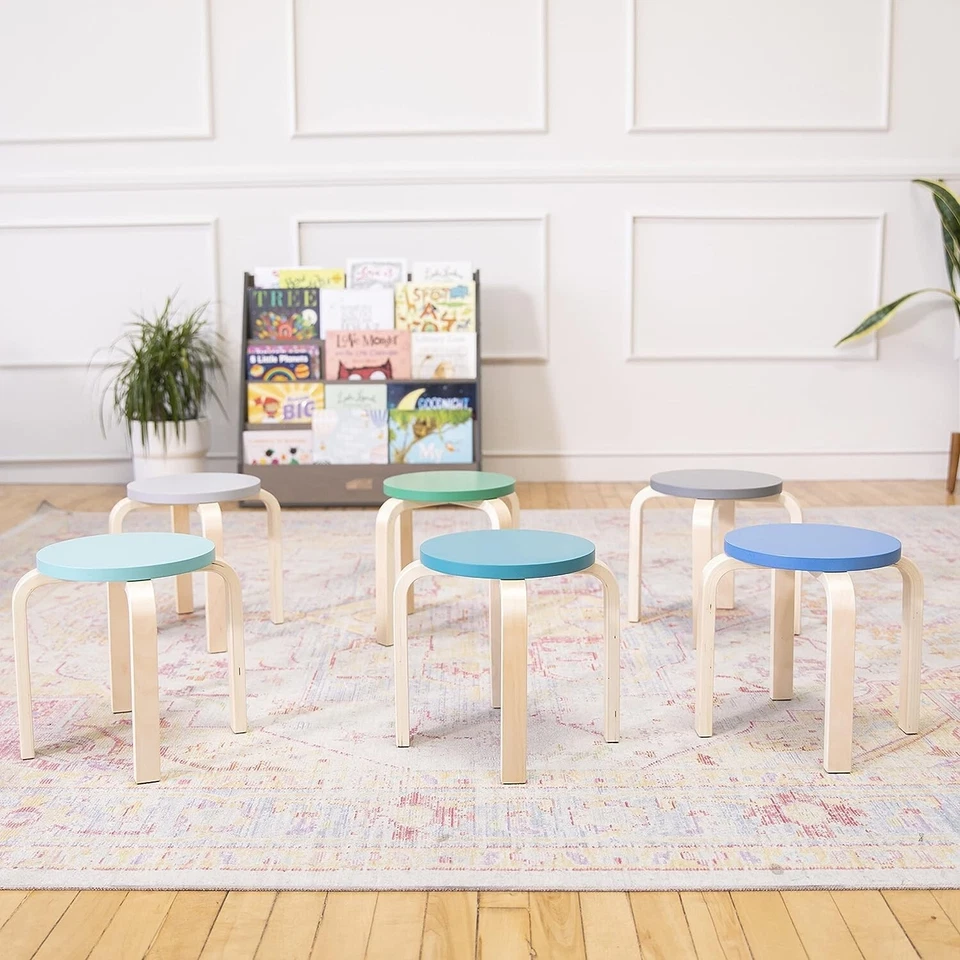 Stackable Stools - Durable Classroom Furniture - 6-Piece, 13.5"d x 13.5"w x 12 - Image 4 of 4