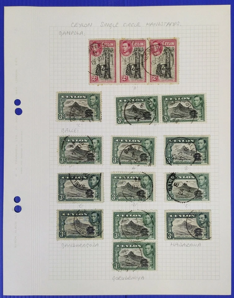 Ceylon Stamp Collection Postmarks Study Mounted in Graph Sheets/Pages - Image 3 of 4