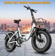 Hikeep 16'' Electric Bike 500W 48V 13Ah Commuter E-Bike Fat Tire for Adults