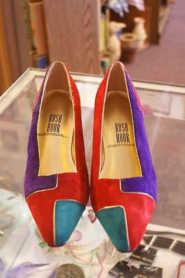 Rush Hour Multi Color Geometric suede med (1.75 to 2.75) heel pumps size 9 B