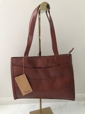 Nwt Tano Vintage Italian Leather Shoulder Tote Hand Bag Rich Brown Sm/med Size
