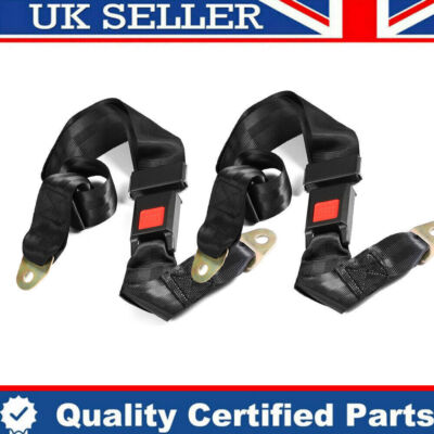 2 Sets Universal 3 Point Inertia Seat Belt Kit Car Truck Adjustable Safety Belts