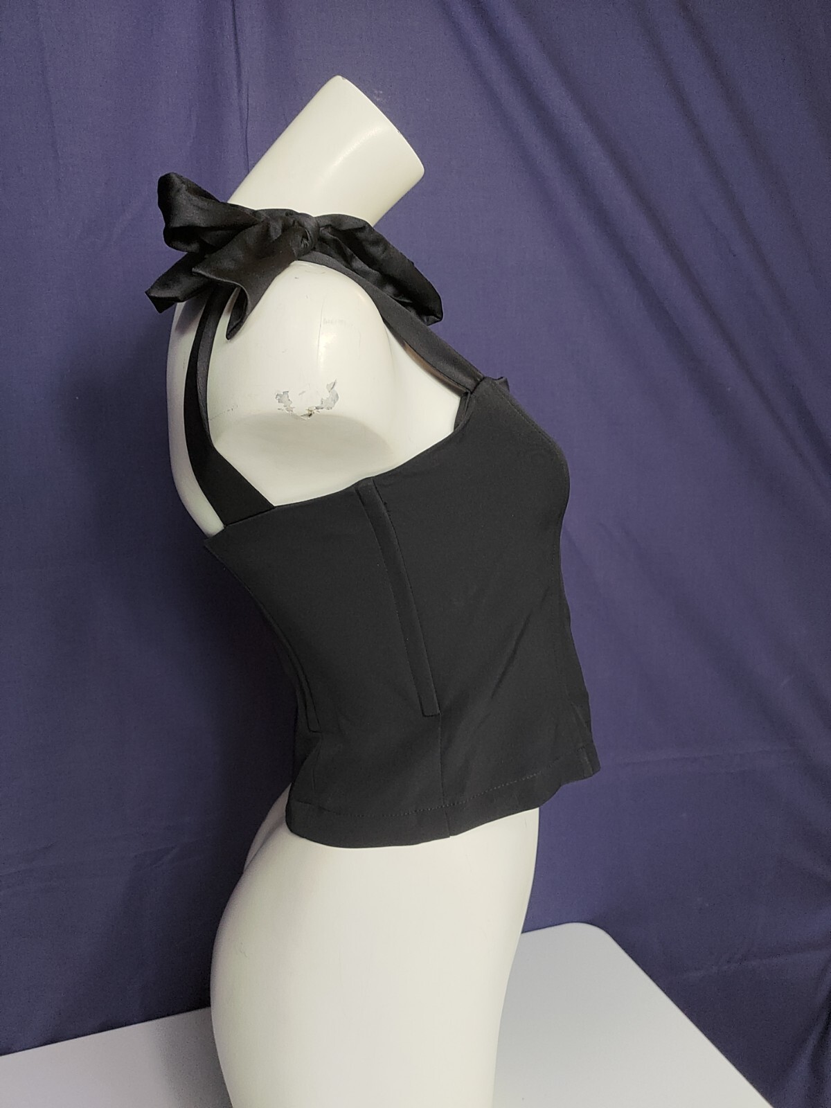 RRP £29 Size 14 Topshop Crop Top Black image 3