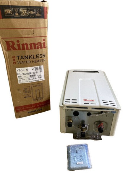Rinnai V65EN 6.5 GPM Residential Outdoor Natural Gas Tankless Water Heater  White for sale online | eBay