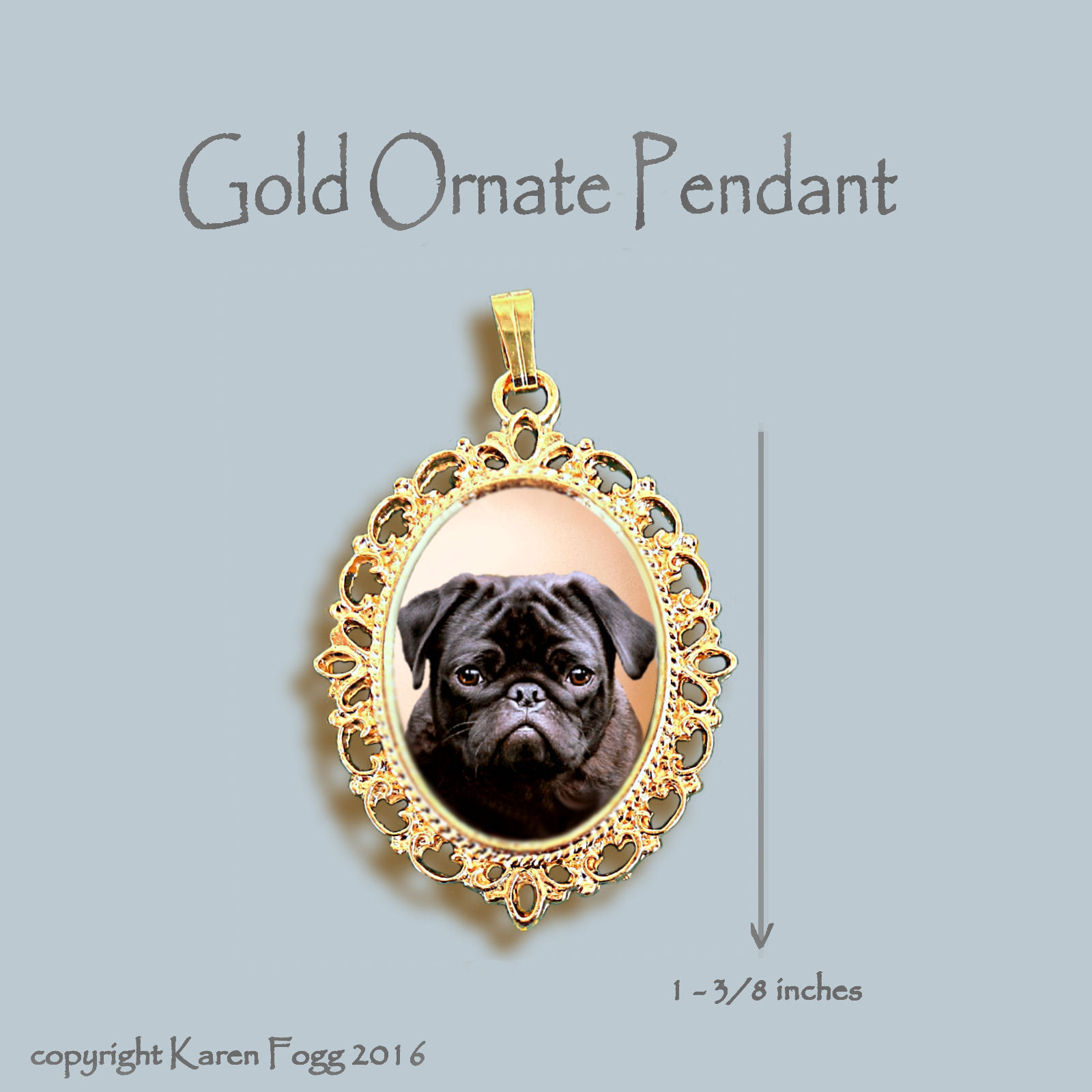 kate spade pug necklace