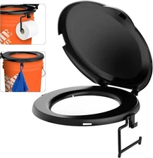 Portable Toilet Seat for 5 Gal Buckets, Camping Toilet Seat with Lid for Outdoor