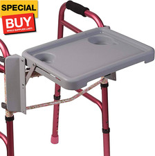 Walker Tray with Cup Holders for Folding Walkers, Mobility Accessory Tray Table