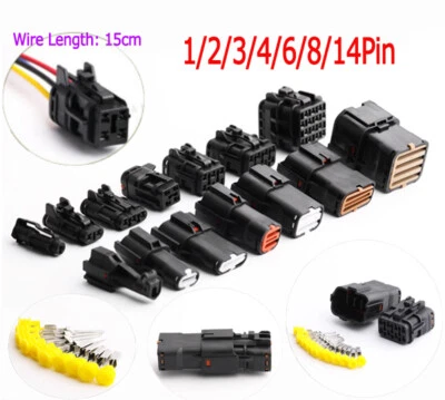 Auto 1-14 Pin Versiegelt Wasserdicht Stecker & Buchse Elektrischer Draht Auto - Bild 1 von 4