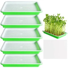 5 Pcs BPA Free Seed Sprouter Trays with Drain Holes for Microgreens