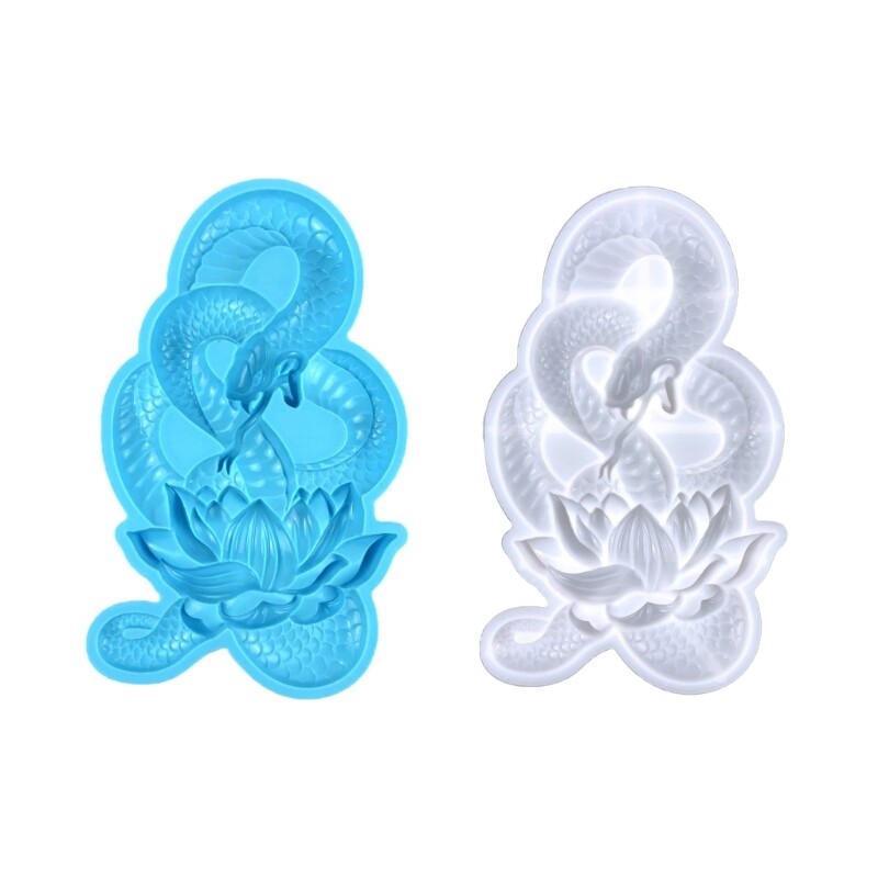 Lotuses Snake Silicone Mold Crystal Epoxy Resin Mold DIY Wall Desktop Decoration