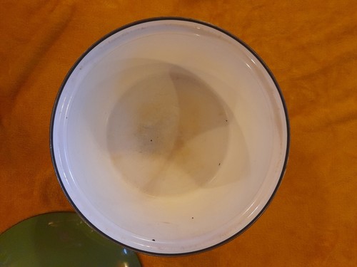 Catherine Holm Norway HUGE green and White Enamel Oven/Casserole soup/ stock pot - Picture 5 of 12