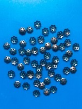 120 Small Tiny Bead Caps - 0.5cm, Metal Dark Copper Colour