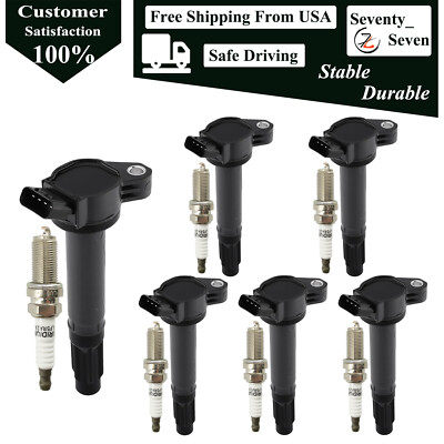 6Pcs Ignition Coil and Iridium Spark Plug Fit 2005-2017 Lexus Toyota 3.5L