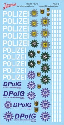 Décalcomanies Police Allemagne 1/24 - 175x90 Mm, Marque Interdecal, Neuf, Pour Modélisme