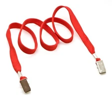 10 pcs Double End 1/2" wide Neck Lanyard with Bulldog Clip High Quality -Red