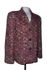 Missoni Pink Orange Pattern Stretch Wool Jacket Size L Fully Lined