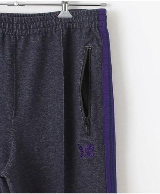 NEEDLES Track Pants Straight Dark Gray x Purple lines Size-M New from Japan