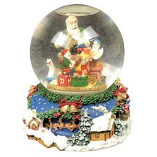 Santa Workshop Musical Snow Globe Revolving Center See Video