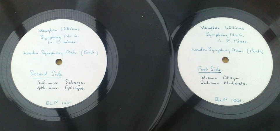 " VAUGHAN WILLIAMS 6TH SYMPHONY "SUPER 2 X ONE SIDED 10" UK TEST PRESS BLP1001 - Image 2 of 4