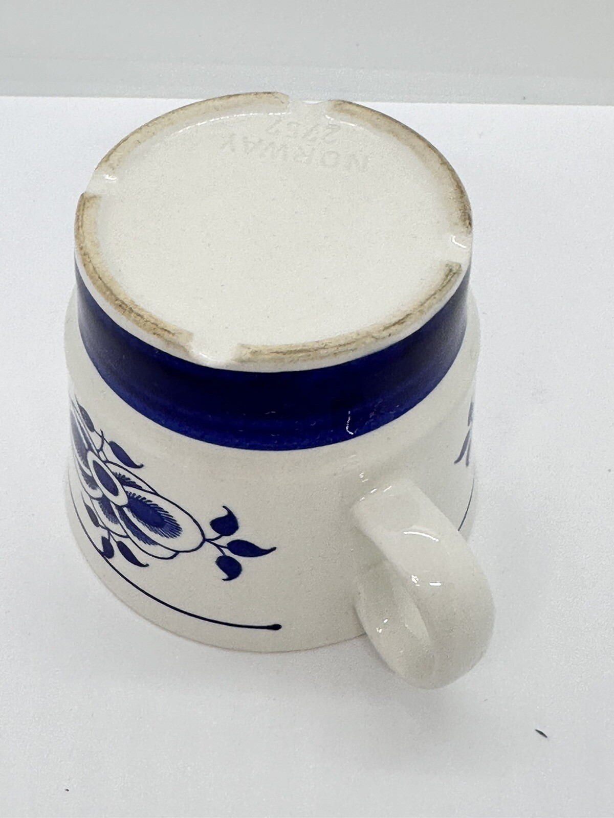 Vintage Figgjo Norway Style Coffee Tea Cup White with Blue Flowers 2757