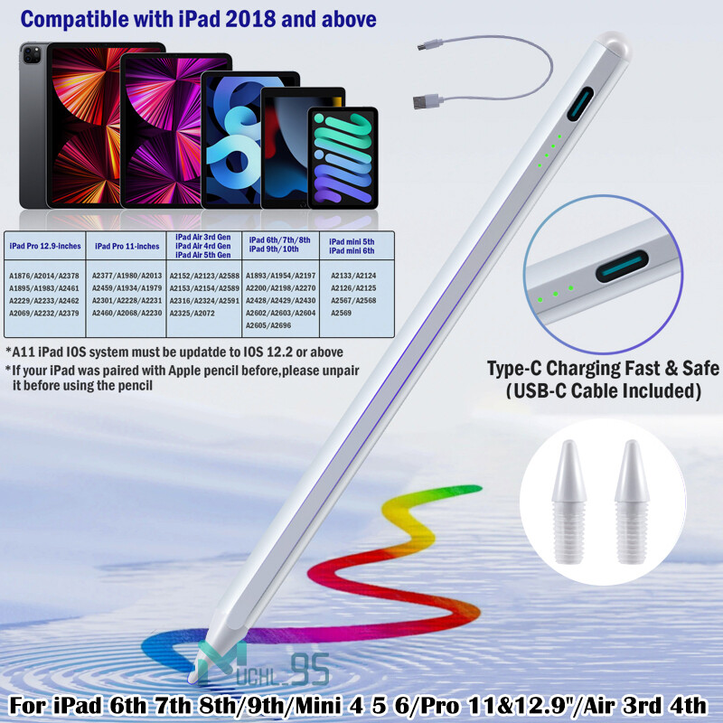 For Apple Stylus Pencil iPad 10/9/8/7/6th Gen Air 5/4/3 iPad Pro 2018-2022  Pen