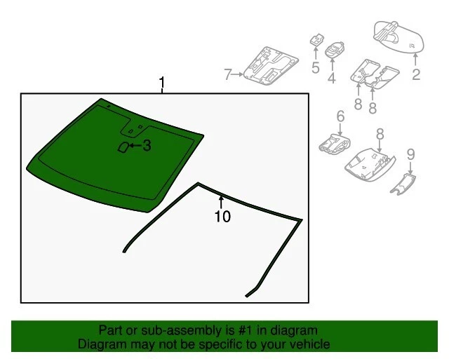 NEW OEM GM Windshield Glass 22926143 Cadillac SRX 2013-2016 - Imagem 3 de 4