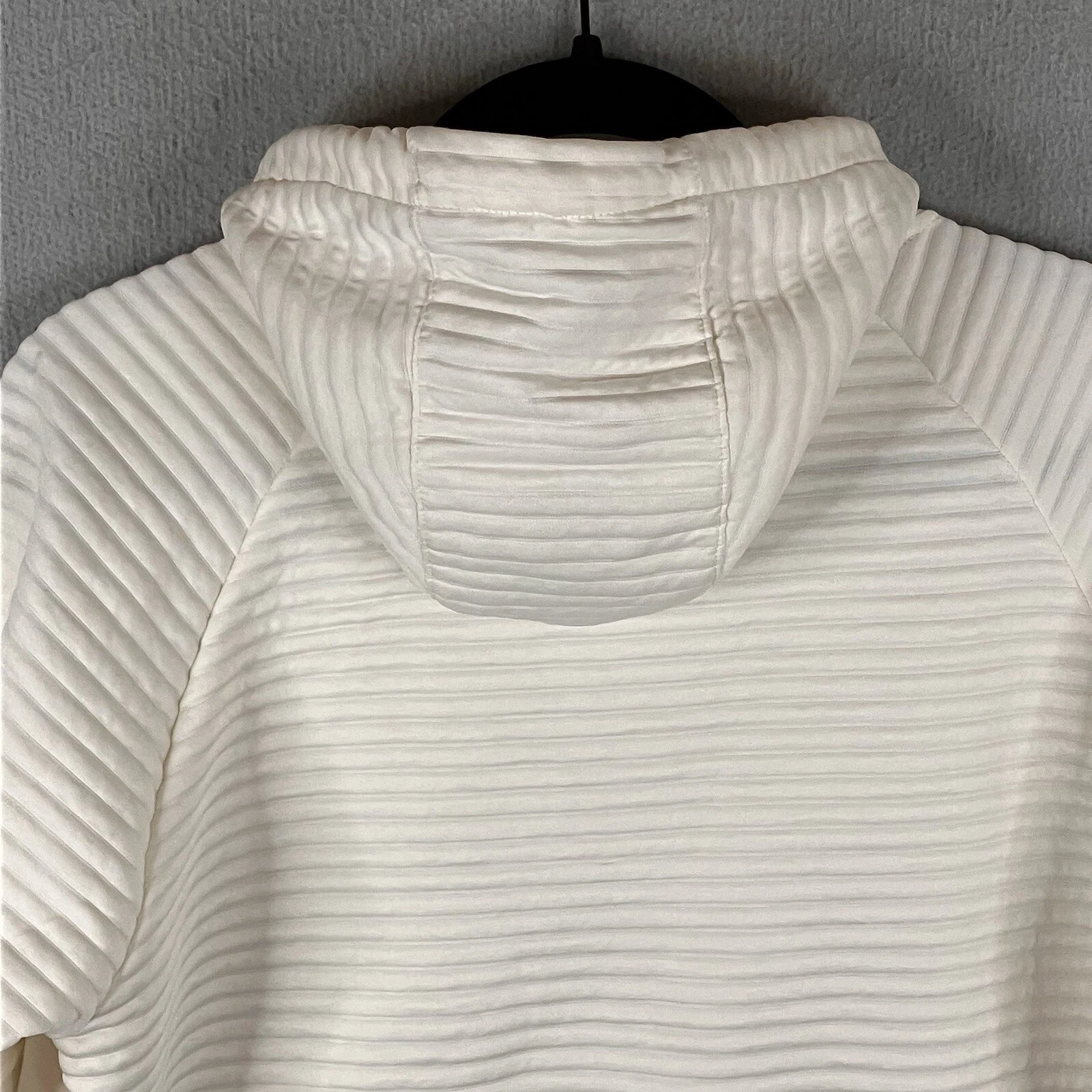 OFF WHITE Felpa con cappuccio Apana donna M bianco avorio con cappuccio manica lunga collo alto vestibilità regolare tinta unita