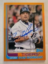 RARE 2021 Tribute to Topps 1982 Ivan Rodriguez Chrome Autograph ORANGE #/25 SSP