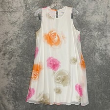 Calvin Klein Women Floral Colorful Sleeveless Chiffon ALine Mini Swing Dress 10