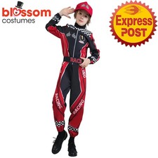 IC53 Racing Driver Racer Boys Sports Jumpsuit Child Role Play Book Week Costume