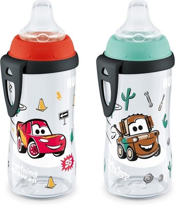 NUK Active Sippy Cup, 10 oz, 2 Pack, Disney's Cars, 10 Ounces, Cars 