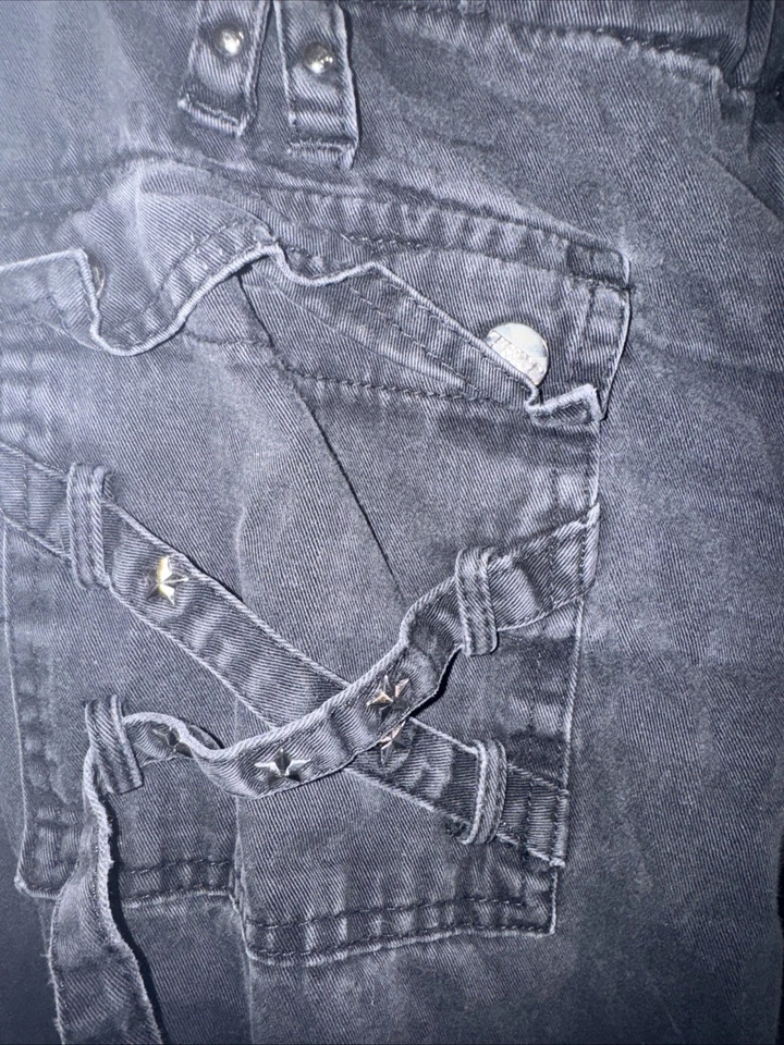 Pantalones Cortos De Colección Tripp NYC Talla 15 XL Y2k Correa Negra Gótico Punk Metal Lazo Foto 3 de 4