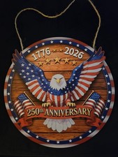 USA 250th Anniversary Decoration Wooden 4th Of July Eagle Door Sign Wreath Decor