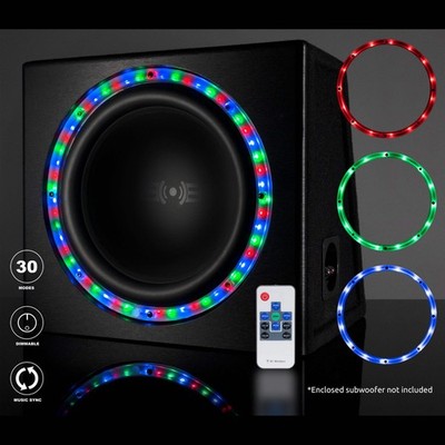 BSA12LED | Universal 12'' RGB LED Subwoofer Light Ring with Remote