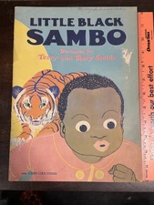 Vintage Little Black Sambo Whitman USA Linen Like Softcover