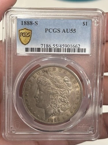 1888-S Morgan Silver Dollar AU 55 PCGS Golds Hield