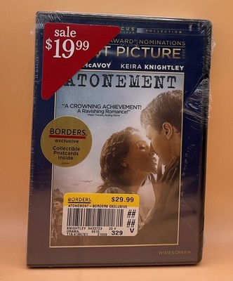 Atonement DVD 2008 **SEALED NEW Borders** **Buy 2 Get 1 Free**