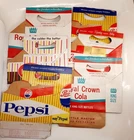 6 vintage cardboard drink cartons RC, Pepsi, Dr. Pepper, Coca Cola