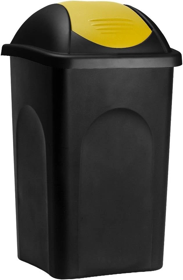 JiatuA Piccolo Cestino Porta Rifiuti In Plastica, 6,8 Litri, Rotondo, Opaco, Per Bagno, Ufficio E Camera Da Letto, Colore Nero - copertina