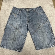 Sean John Shorts Mens 38 Blue Denim Carpenter Long Baggy Y2K Streetwear