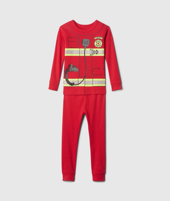 NWT Baby Gap Toddler Boys Pajamas Firefighter Fireman Fire Organic - Main Image