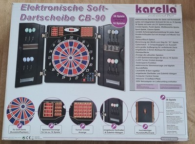 Elektonische Soft-Dartscheibe Dartautomat Karella CB-90 16 Spieler 38 Spiele