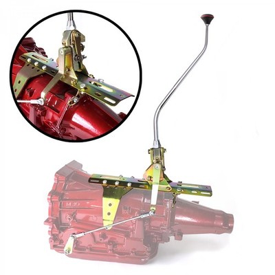 Side Shift Transmission Shifter Kit w/ 23 Chrome Swan Arm for Ford AOD 