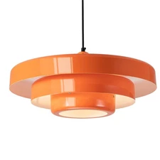 Modern Large Pendant Light Fixture, 17.7 inch Vintage Orange Ceiling Hanging ...
