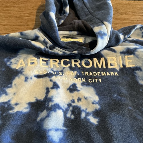 ABERCROMBIE KIDS Hoodie Youth Size 15 16 Sweatshirt Logo Spellout Blue - Picture 2 of 8