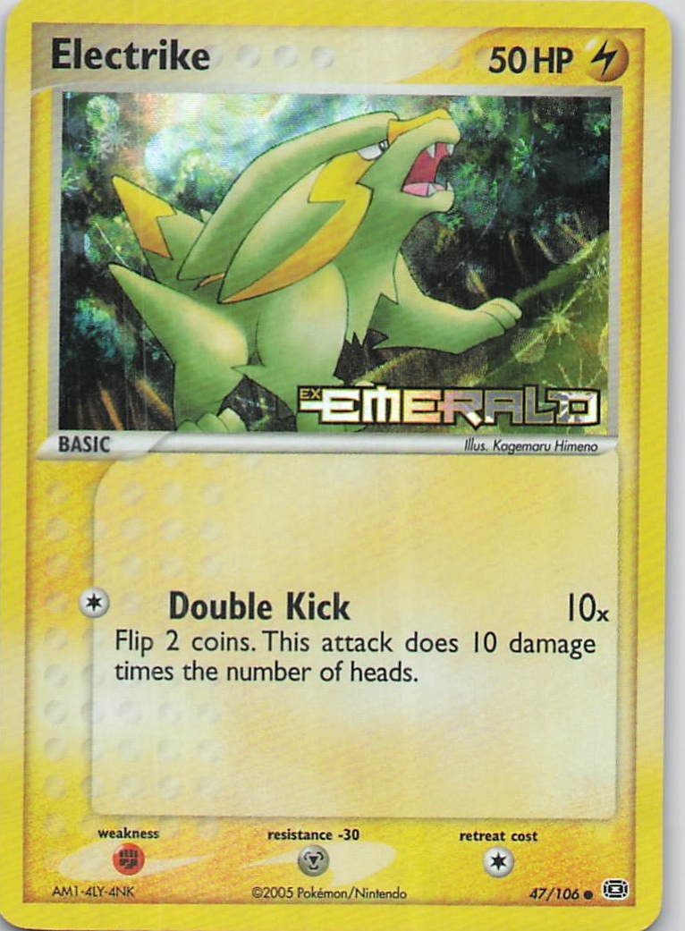 Electrike Reverse Holo Common EX Emerald 47/106 MP Stamp