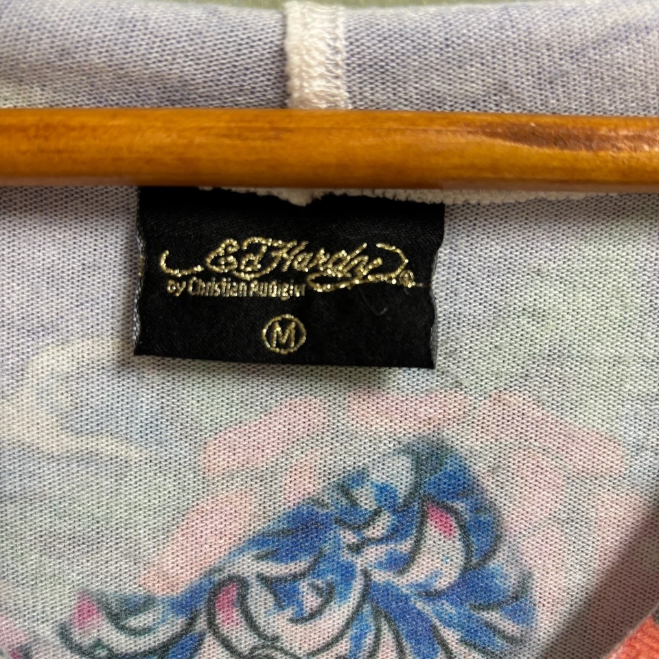 Vestido con Capucha Ed Hardy Christian Audigier Mujer Talla M Gráfico Y2K Foto 4 de 4