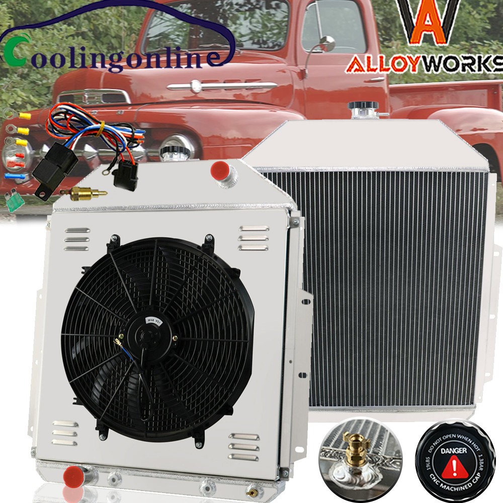 3ROW RADIATOR SHROUD FAN RELAY FOR 42-52 48 49 FORD F1 F2 F3 TRUCKS V8 AT#4252FD