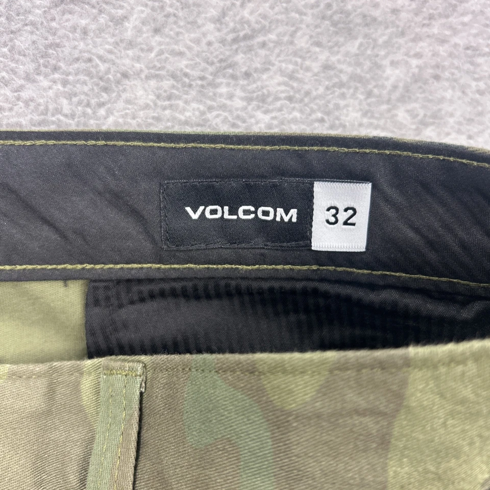 Volcom Shorts Mens 32 Green Camo Chino Vmonty Stretch 22 Skate Military NEW - Image 4 of 4