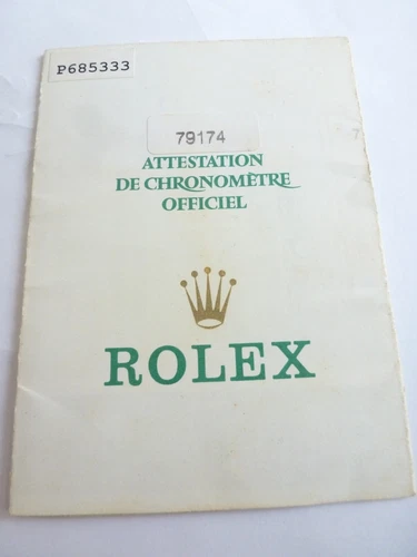 100% original Rolex reference 79174 Warranty Paper from   2001 serie p
